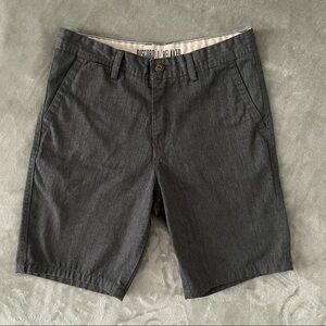 Free World Discord Relaxed Heather Grey Chino Shorts Men's Size 30 Flat Front